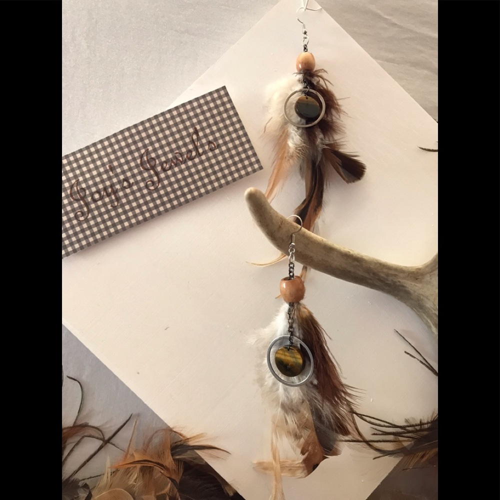 BoHo style feather earrings